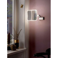 Emco 1095 060 50 wall mounted LED Shaving and cosmetic mirror in chrome with 2 swifel arm