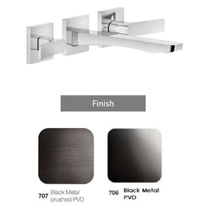 GESSI RILIEVO 59090.707 External parts for wall-mounted basin mixer in Black Metal Brushed PVD