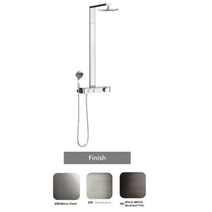 GESSI 69170.707 Wall-mounted shower column 2 ways in black metal brushed, with Dia.250 showerhead and without body jets