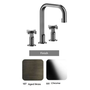 GESSI INCISO 58113.187 three-hole basin mixer in Aged Bronze with waste