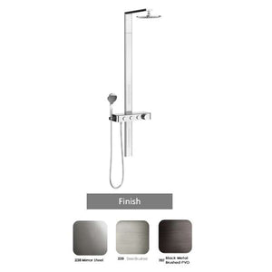 GESSI 69181.239 Wall-mounted shower column 3 ways in steel brushed, with Dia.250 showerhead and 2 body jets