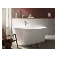 Roca A2484990B0 (EU) MAUI ROUND - Stonex® bath with click-clack drain and siphon 1500 x 700 mm in Beige/white