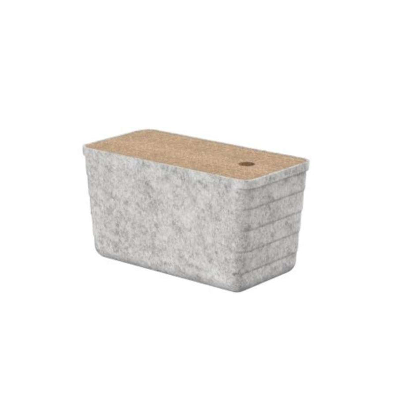 Roca A818025N10 Tura Small felt box with cork cover. size in 165 x 335 x 180 mm. Finish in N1 Recycled PET felt.